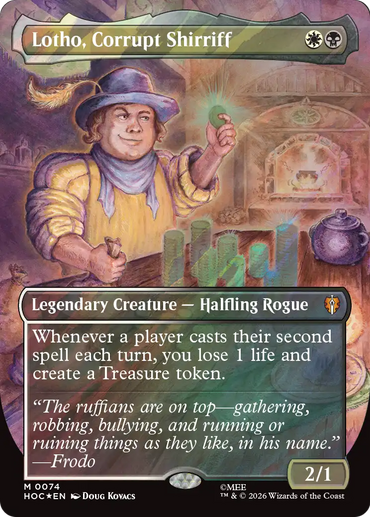 Lotho, Corrupt Shirriff (Borderless) (Surge Foil) [The Hobbit: Eternal-Legal] **PRE-ORDER**SHIPS 14/8/26**