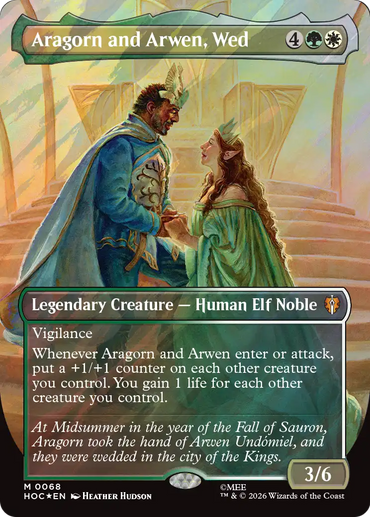 Aragorn and Arwen, Wed (Borderless) (Surge Foil) [The Hobbit: Eternal-Legal] **PRE-ORDER**SHIPS 14/8/26**