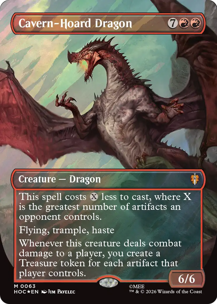 Cavern-Hoard Dragon (Borderless) (Surge Foil) [The Hobbit: Eternal-Legal] **PRE-ORDER**SHIPS 14/8/26**