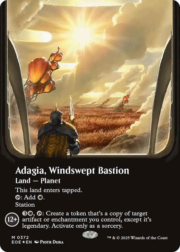 Adagia, Windswept Bastion (Borderless) (Galaxy Foil) [Edge of Eternities]
