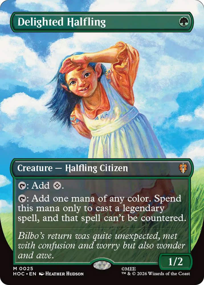 Delighted Halfling (Borderless) [The Hobbit: Eternal-Legal] **PRE-ORDER**SHIPS 14/8/26**