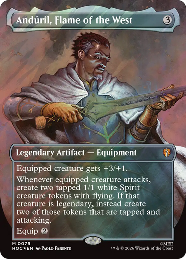 Anduril, Flame of the West (Borderless) (Surge Foil) [The Hobbit: Eternal-Legal] **PRE-ORDER**SHIPS 14/8/26**